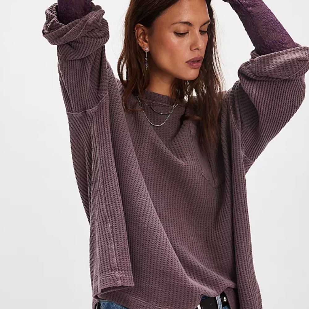 Free People Dawson Pocket Thermal Tee S/P